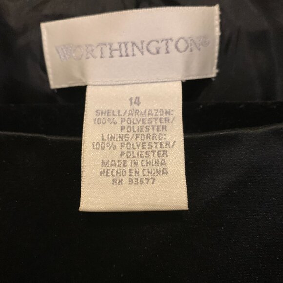 Worthington Black Satin Sheath Dress 14 updated pics - Picture 6 of 7